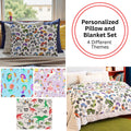 Personalized Kid Bedding Set Custom Soft Blanket Pillow Case Comfort Gift Child Name Nursery Decor Bedroom Theme Collection