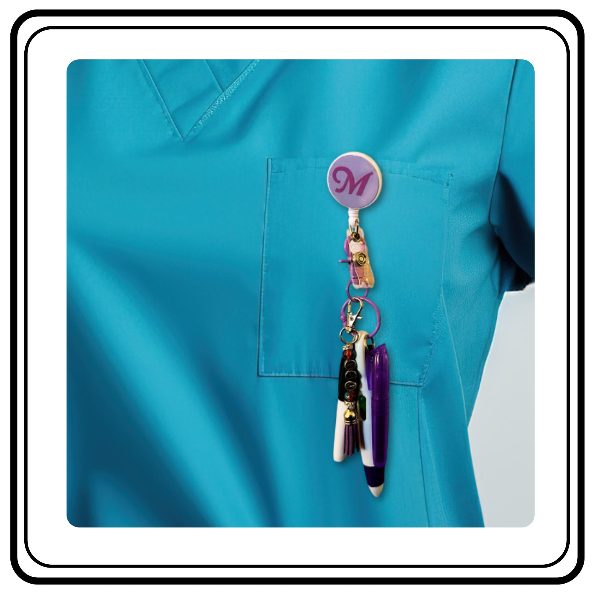 Personalized Nursing Badge Pens Set Mini Pens Keychain Accessories Gift Reel Tools for Medical Professionals