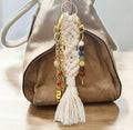 Macrame Keychain Charms Gift Idea For Her Present Accessory Bag Charm Initial Birthstone  Decoration Handbag Set
