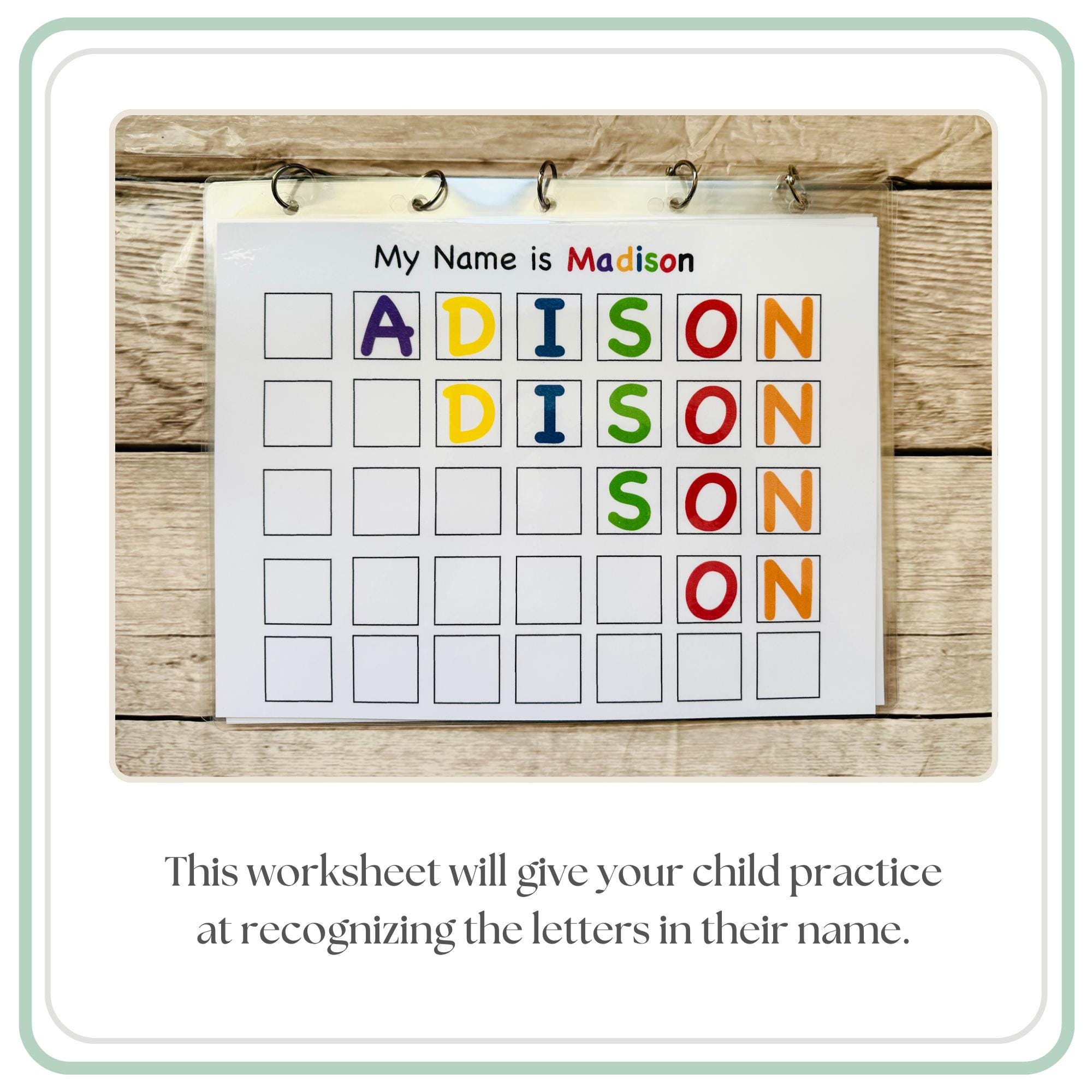 Name Tracing Worksheet Book for Preschool Learning Activity Book Page Alphabet Practice Letter Recognition Learning Tool for Teaching