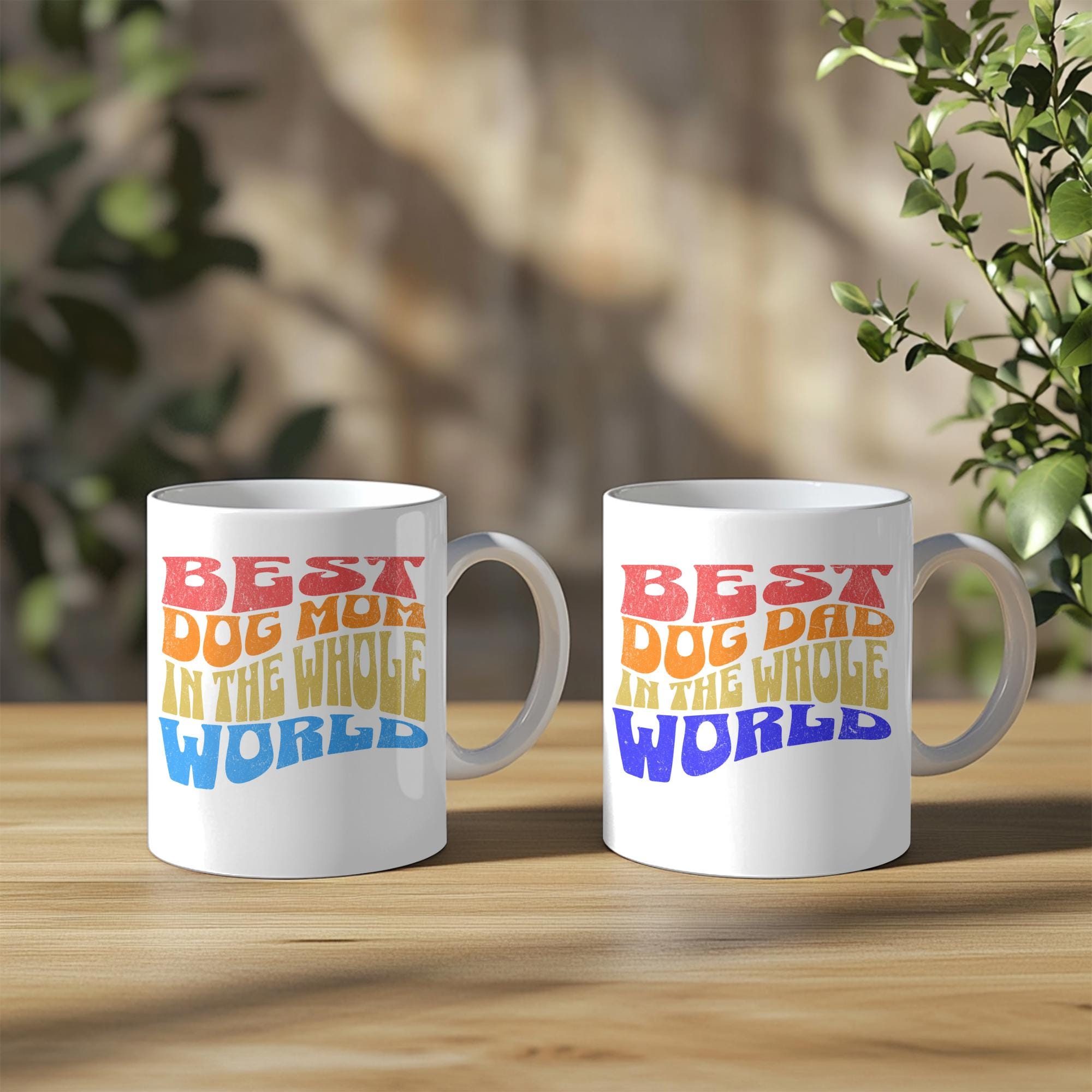 Personalized Dog Mom or Dad Mug Pet Gift Custom Dog Lover Coffee Cup Unique Dog Parent Present for Pet Owners Retro Designed Mug