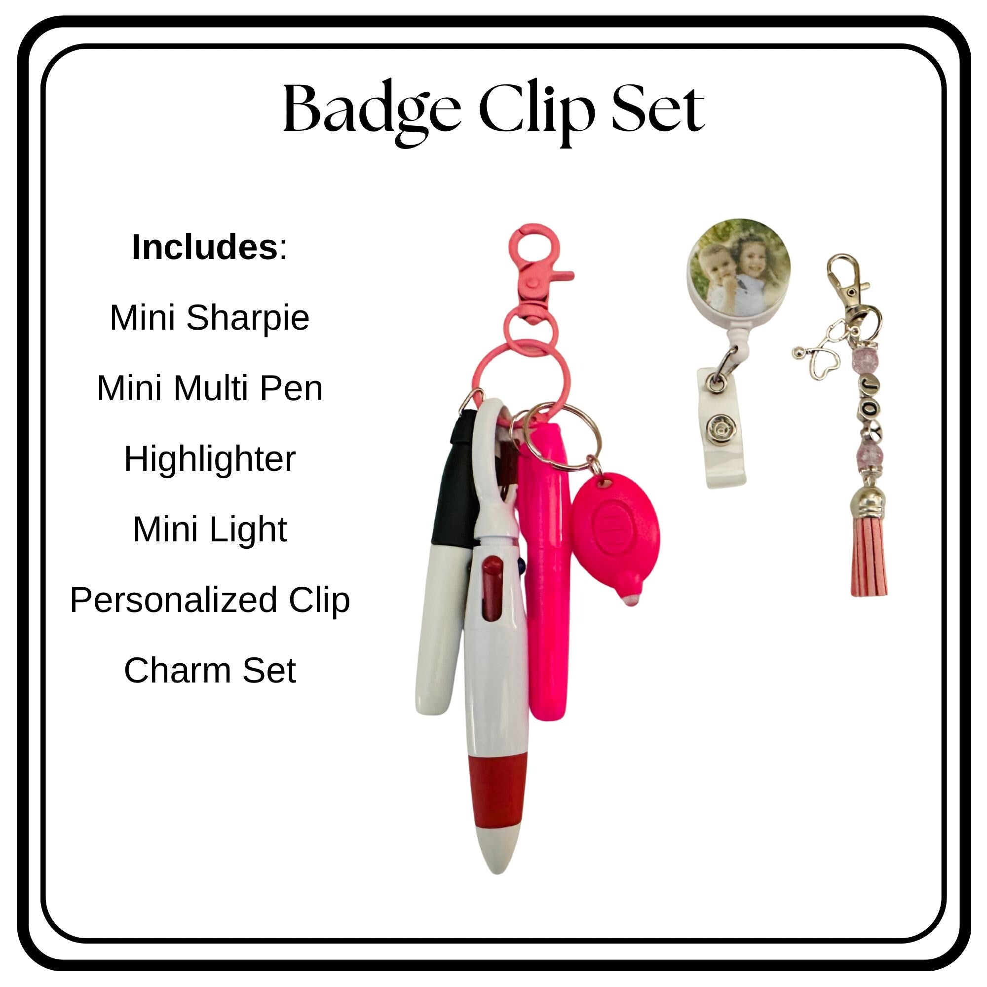 Personalized Nursing Badge Pens Set Mini Pens Keychain Accessories Gift Reel Tools for Medical Professionals
