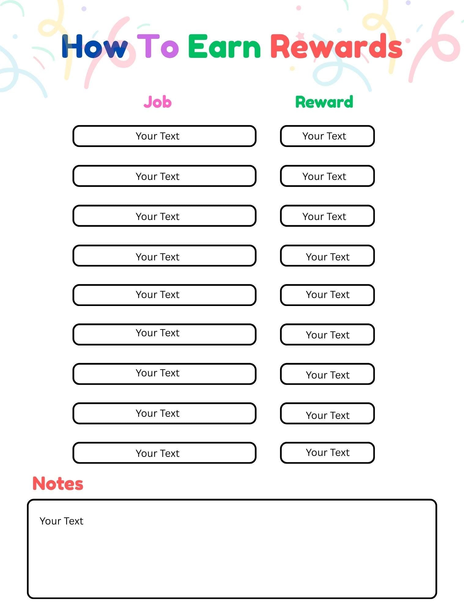 Customizable Daily Routine & Chore Chart For Kids' Responsibility Printable Checklist And Family Planner