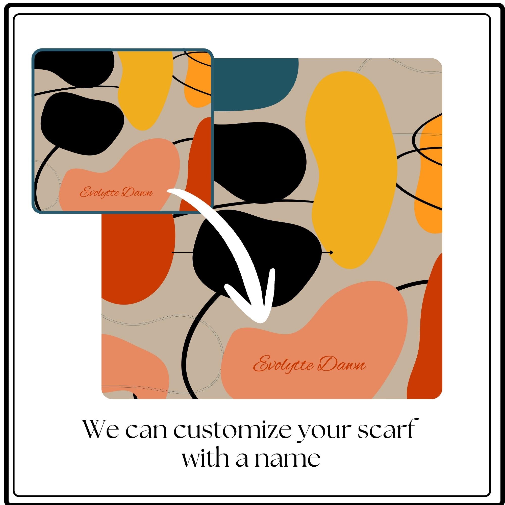 Personalized Abstract Scarf Fashion Accessory Gift For Women Neck Wrap Style Modern Pattern Custom Design  Detail