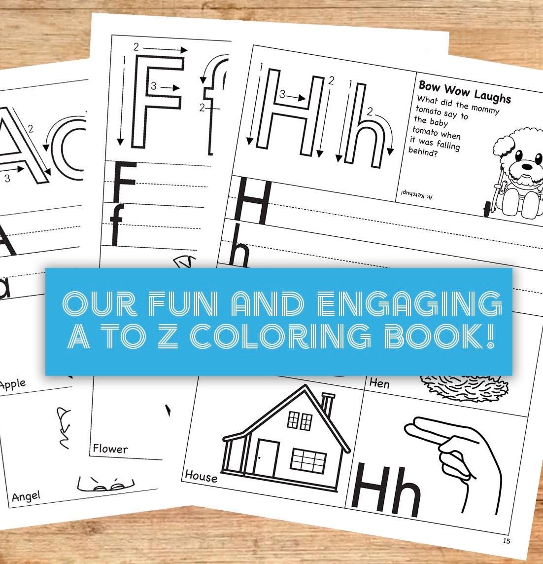 Printable ABC Coloring Book Preschool Learning Activity Page Teaching Resource for Preschool Letter Sign Language Learning Material