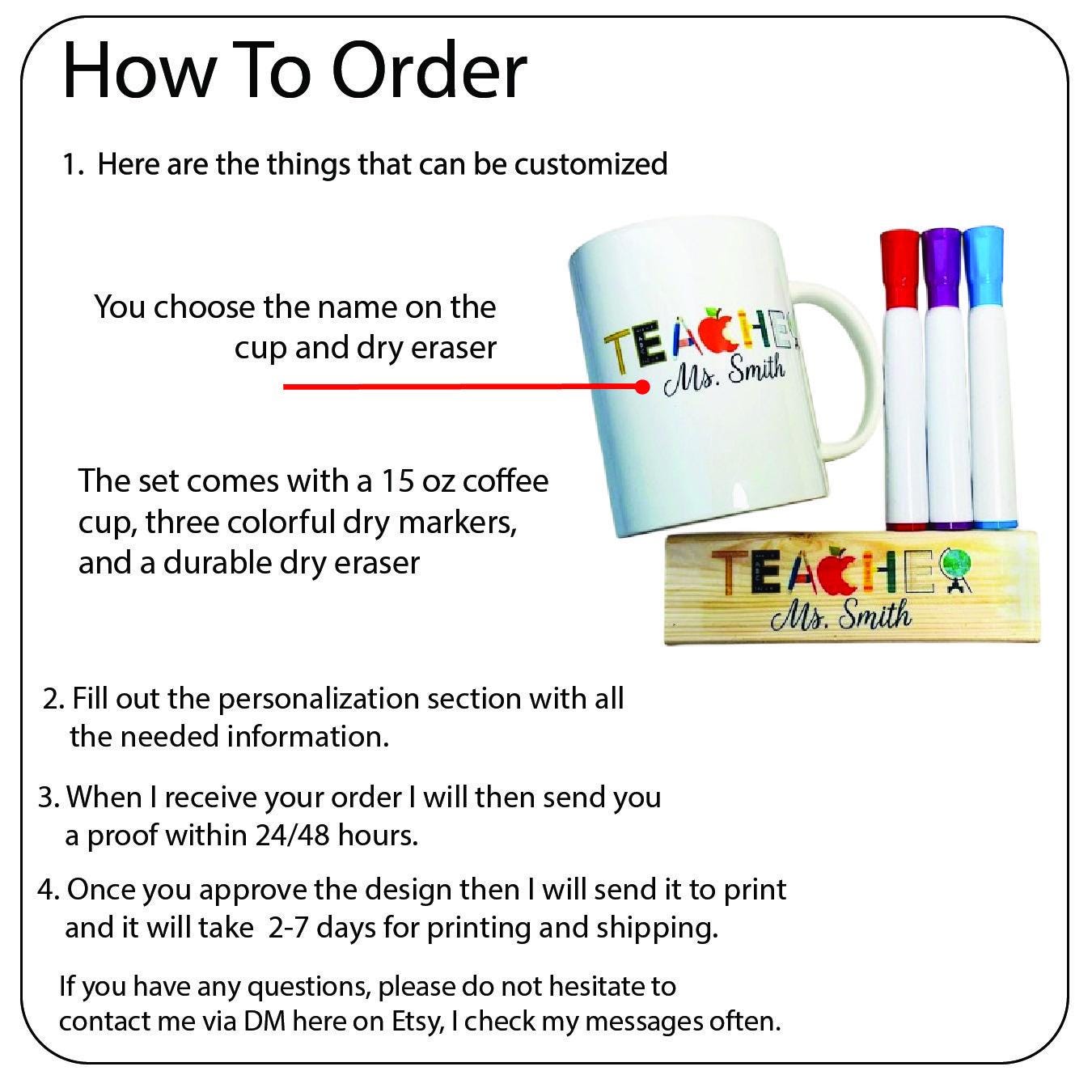 Personalized Teacher Notepad Gift Set  Desk Accessory Teacher Gift Classroom Decor Office Organization Desk Nameplate Custom