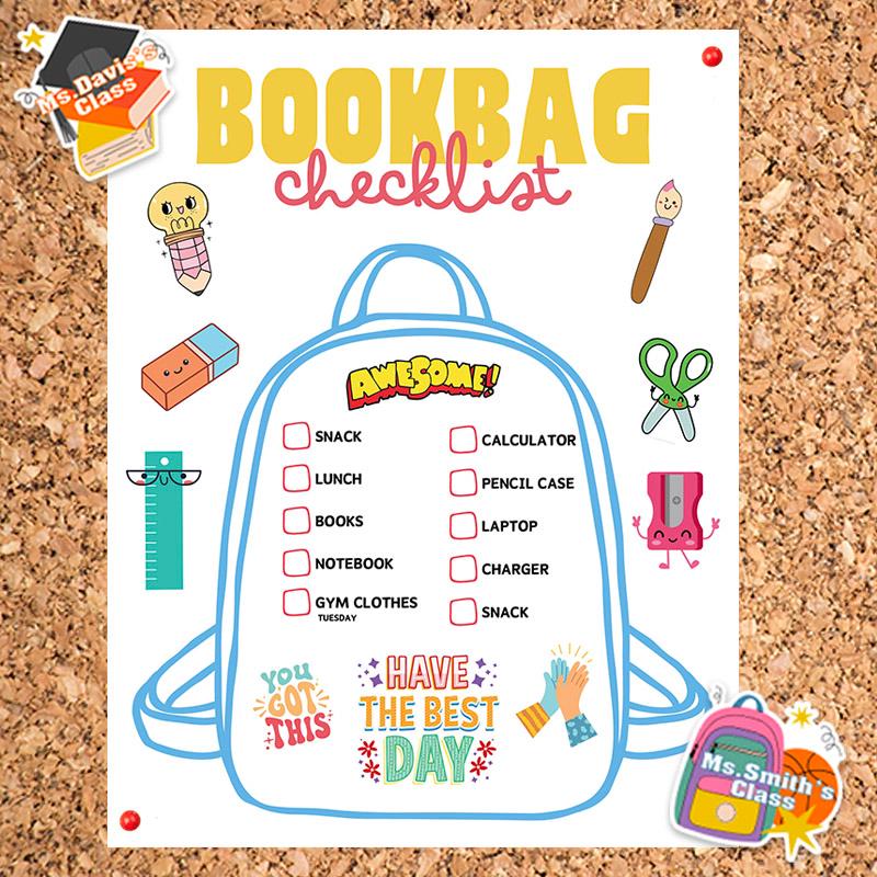 School Routine Chart Daily Schedule Morning Routine Visual Guide Student Organization System Template Digital Download Homework Tracker