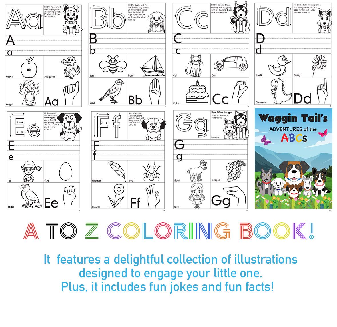 Printable ABC Coloring Book Preschool Learning Activity Page Teaching Resource for Preschool Letter Sign Language Learning Material