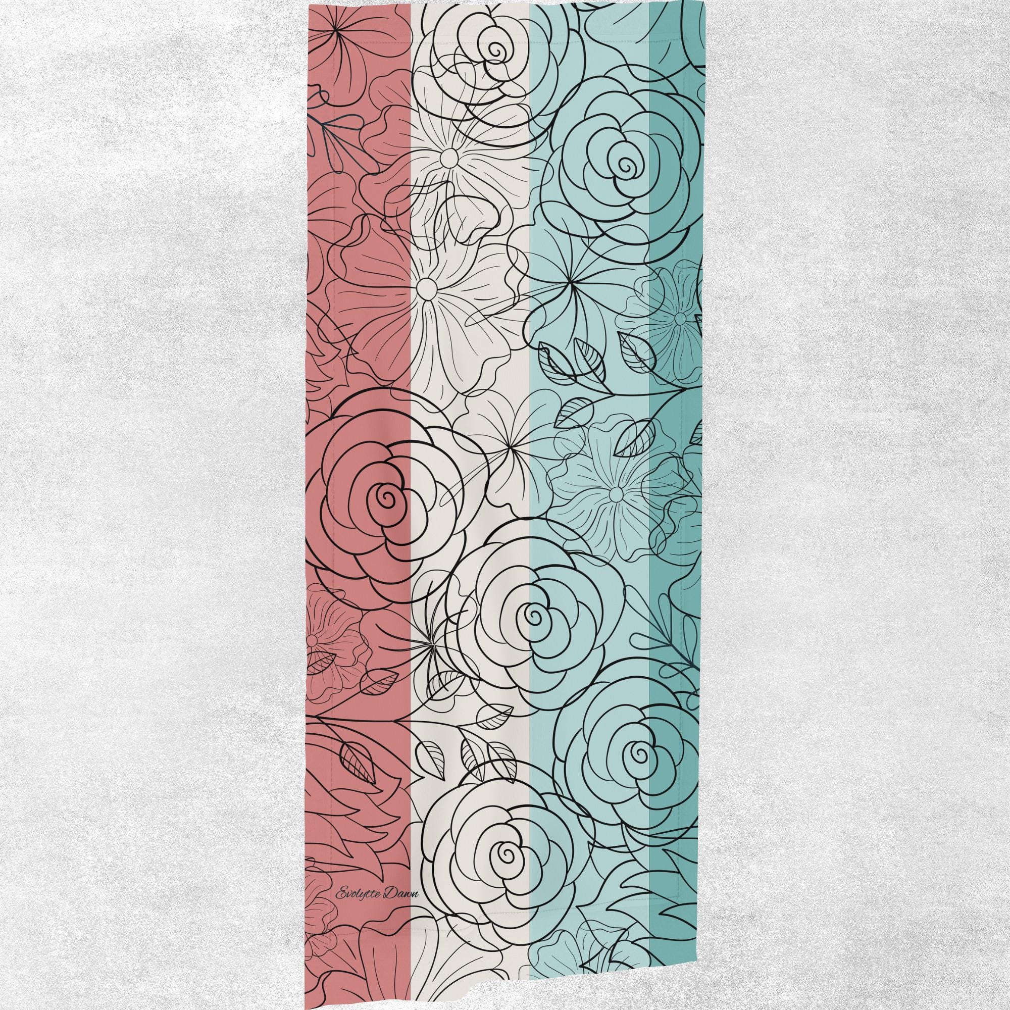 Personalized  Floral Scarf Fashion Accessory Gift For Women Neck Wrap Style Modern Pattern Custom Design