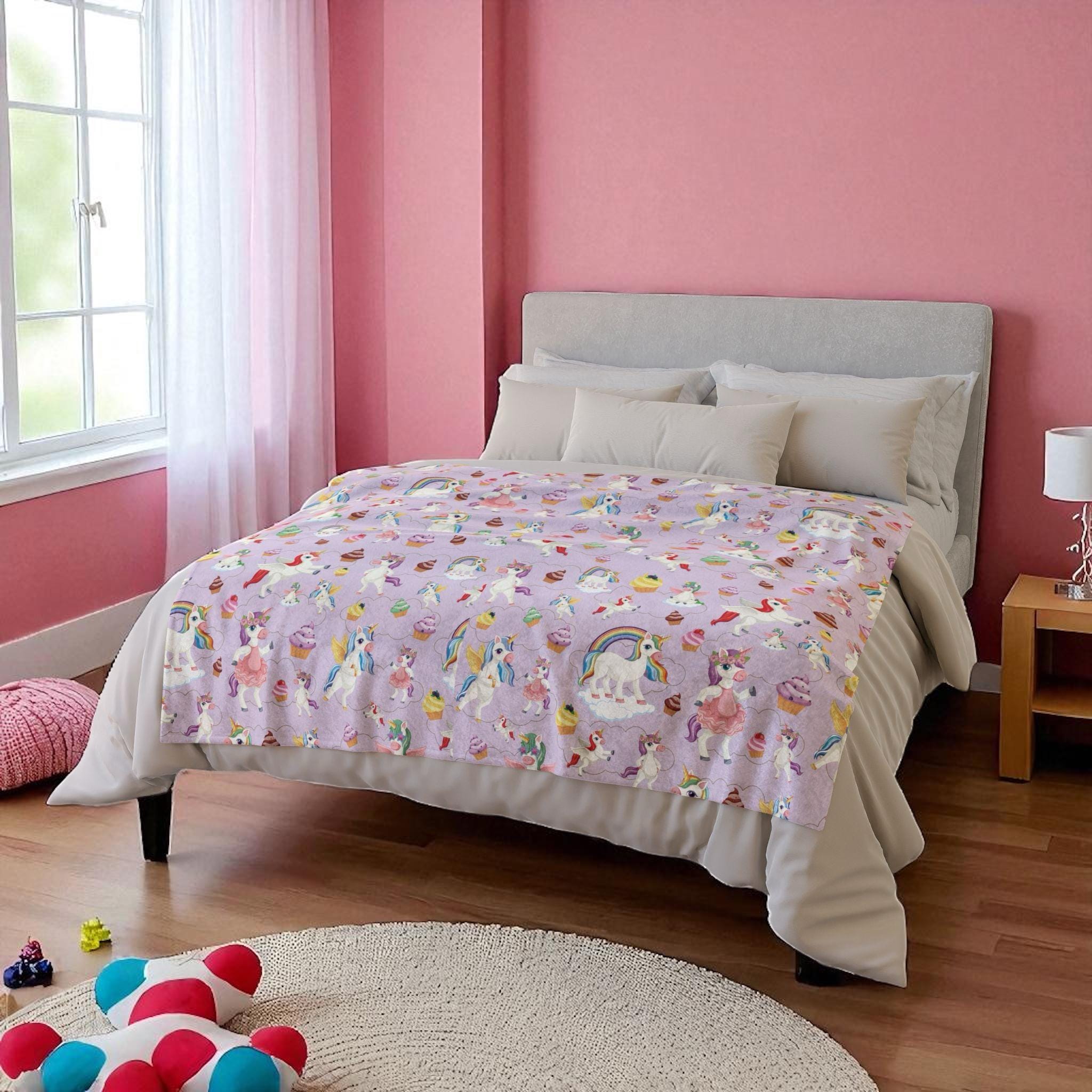 Personalized Kid Bedding Set Custom Soft Blanket Pillow Case Comfort Gift Child Name Nursery Decor Bedroom Theme Collection