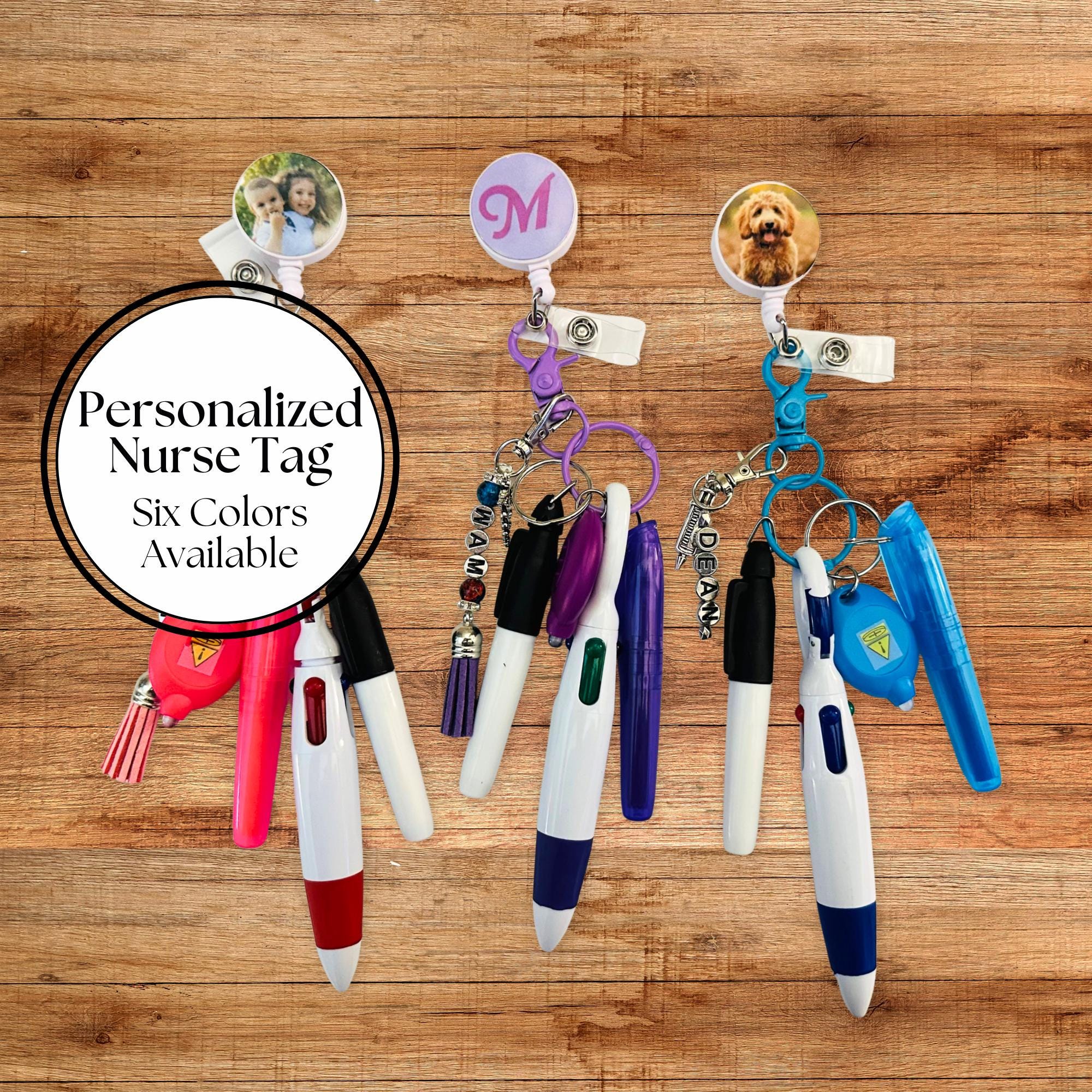 Personalized Nursing Badge Pens Set Mini Pens Keychain Accessories Gift Reel Tools for Medical Professionals