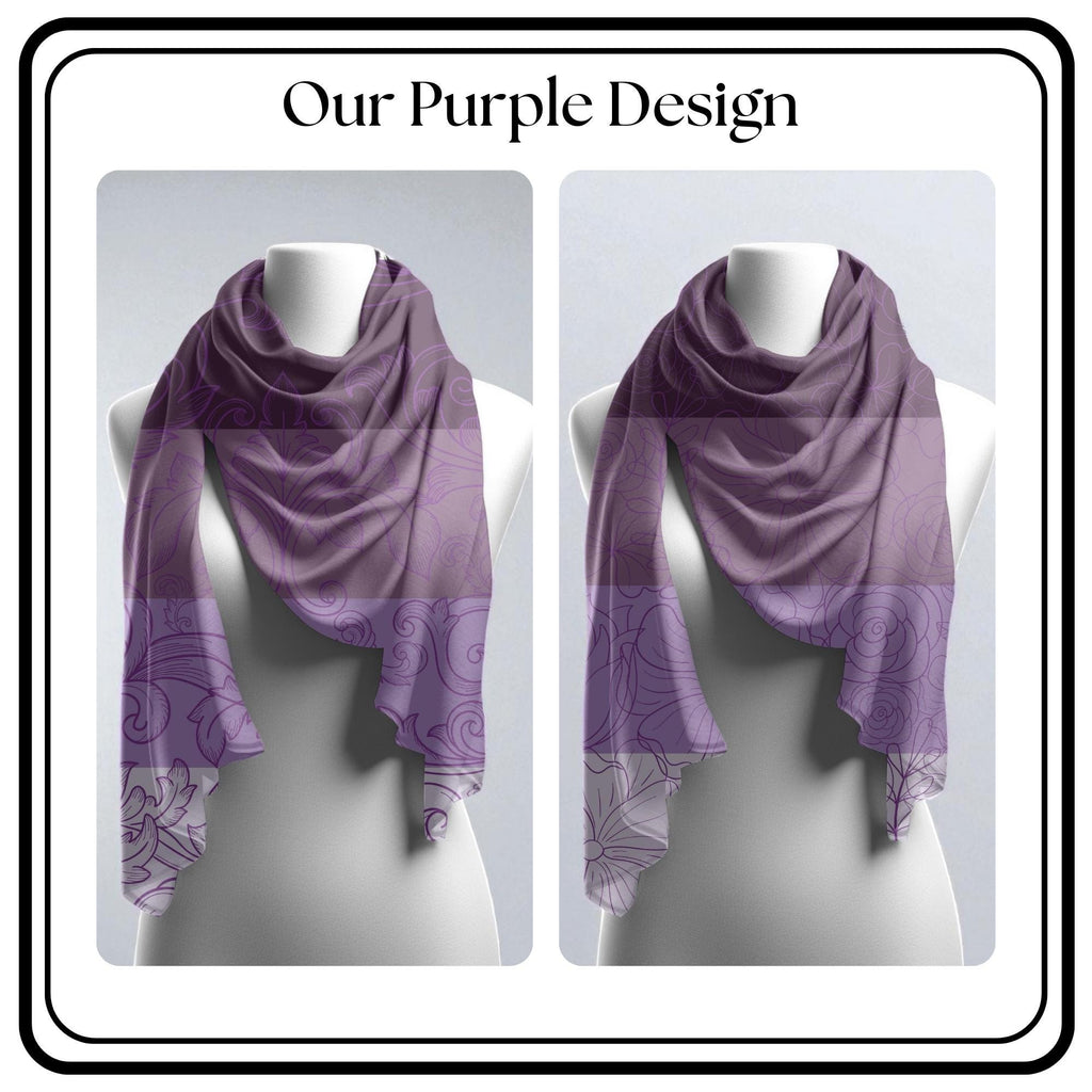Personalized Scarf Fashion Accessory Personalized Gift Idea For Women Neck Wrap Style Bandana Flower Pattern Custom Design Filigree Detail