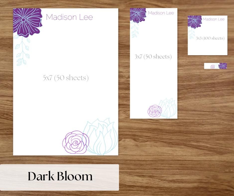 Personalized Stationery For Women Notepad Set Gift for Her Bridal Gift Wedding Planning Custom Design Paper Product
